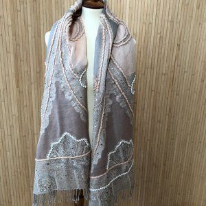 NEW - Sparkly Stole Scarf Wrap with Embroidery and Sequin Details